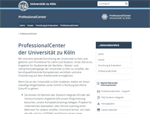 Tablet Screenshot of professionalcenter.uni-koeln.de