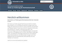 Tablet Screenshot of jura-foerderverein.uni-koeln.de